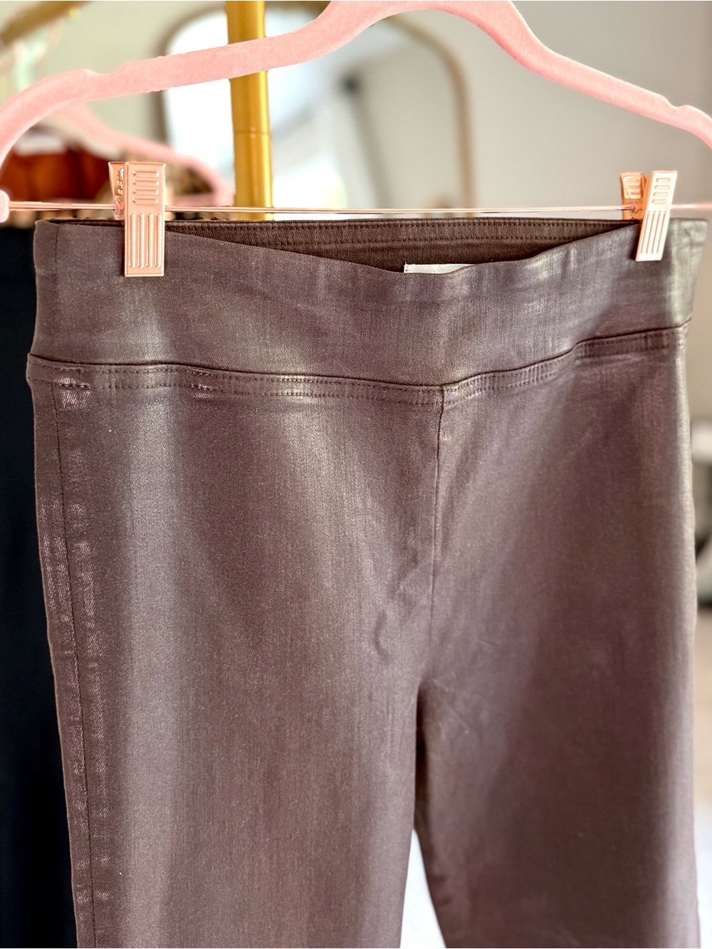 FRAME Jetset Cropped Flared Pants in Espresso - Coated Size 30-34 - Picture 3 of 9